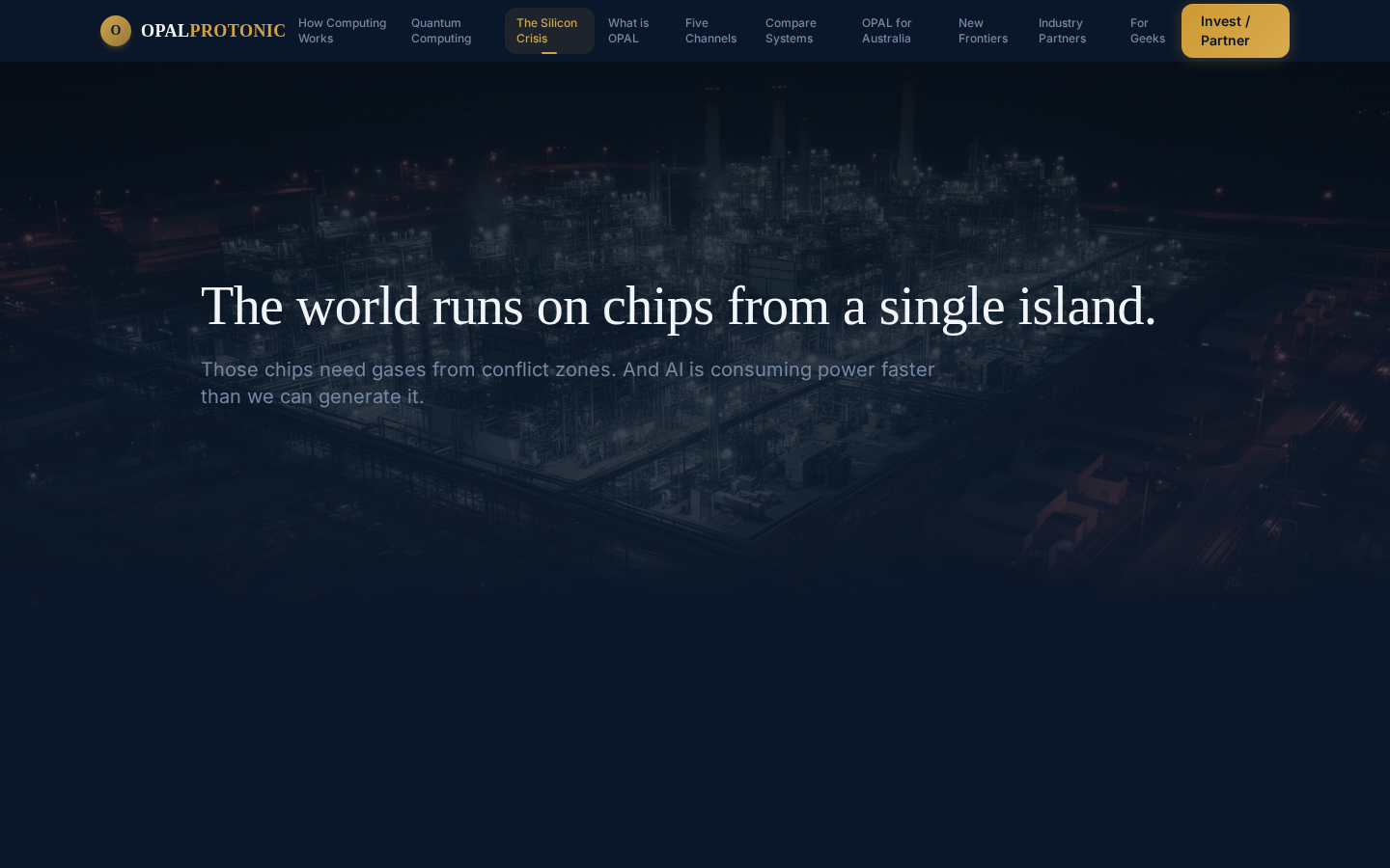 Screenshot of The Silicon Crisis page on protonicopal.com